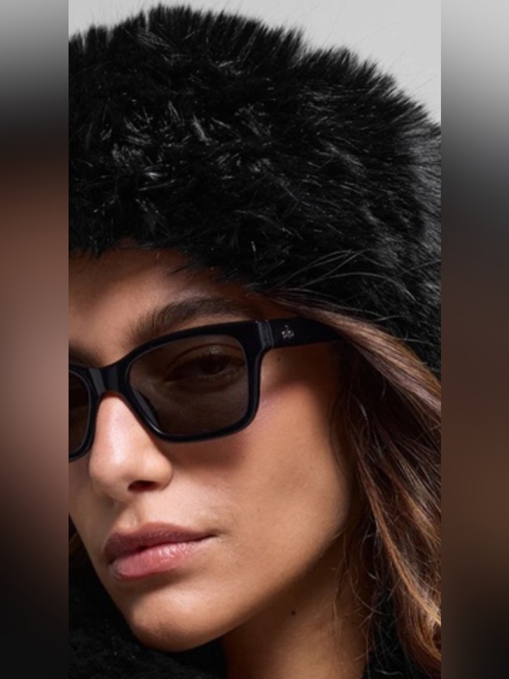Alo Yoga OPULENT FAUX FUR WINTERSUN HEADBAND Black One Size NEW